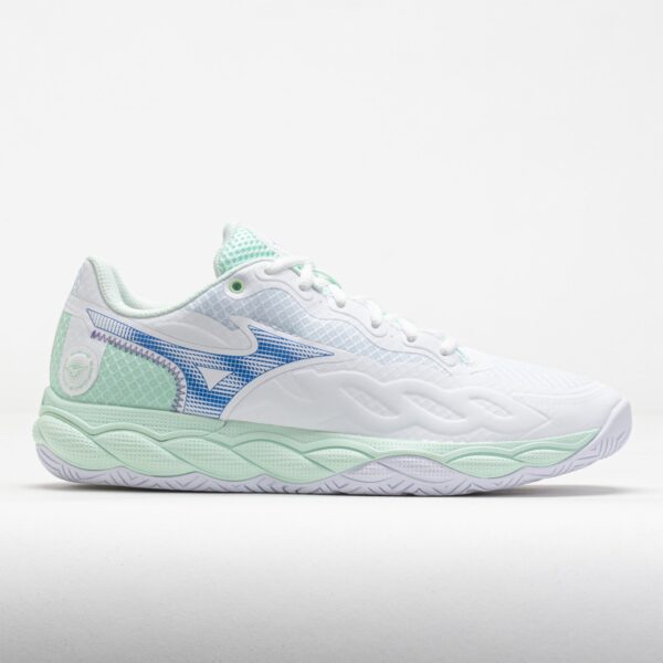 Mizuno Wave Enforce Court AC Women's Tennis Shoes White/Frontier Blue Size 10 Width B - Medium