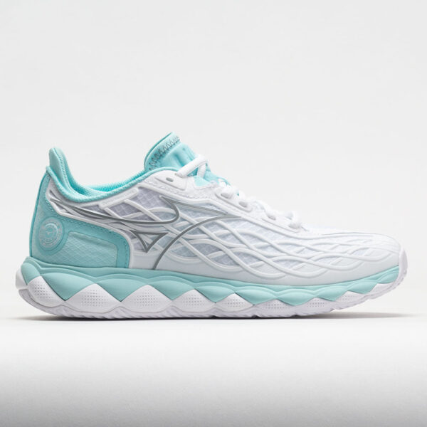 Mizuno Wave Enforce Tour AC Women's Tennis Shoes White/Tanager Turquoise Size 11 Width B - Medium