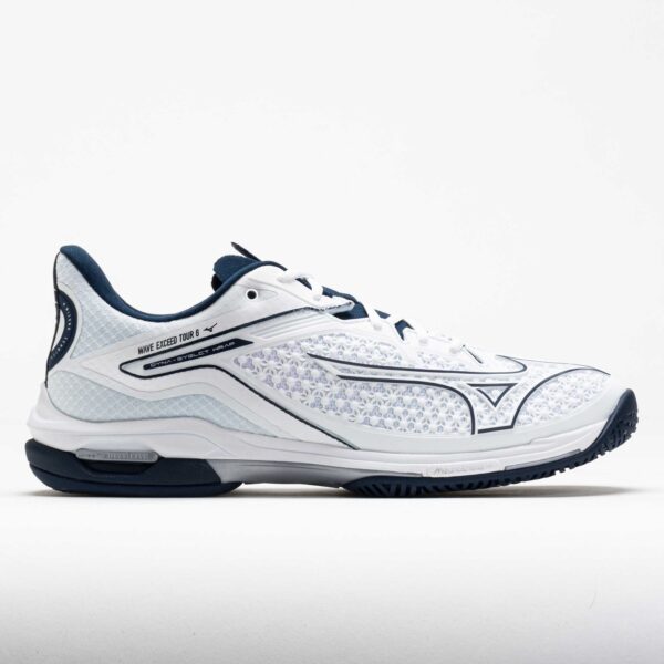 Mizuno Wave Exceed Tour 6 AC Men's Tennis Shoes White/Dress Blue Size 10 Width D - Medium