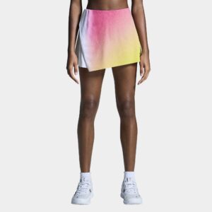 On Court Skirt Side Pleat Women's Tennis Apparel White/Lime, Size Small