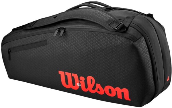 Wilson Clash v3 Super Tour 6pk Tennis Racquet Bag (Black/Infrared)