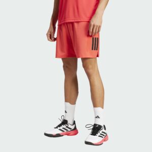 adidas Club 3-Stripe 9" Shorts 2025 Men's Tennis Apparel Semi Lucid Red, Size Medium